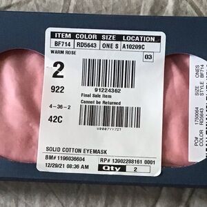 Warm Rose Solid Cotton Eyemask